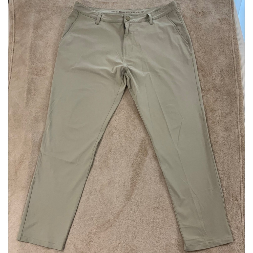 Rhone Commuter Pants Mens Size 36 Beige Slim fit Chino straight EUC